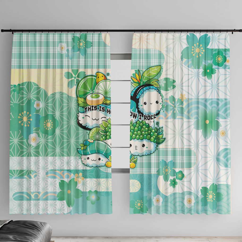 Japanese Kawaii Sushi Window Curtain Green Wagara Palaka This Is How I Roll