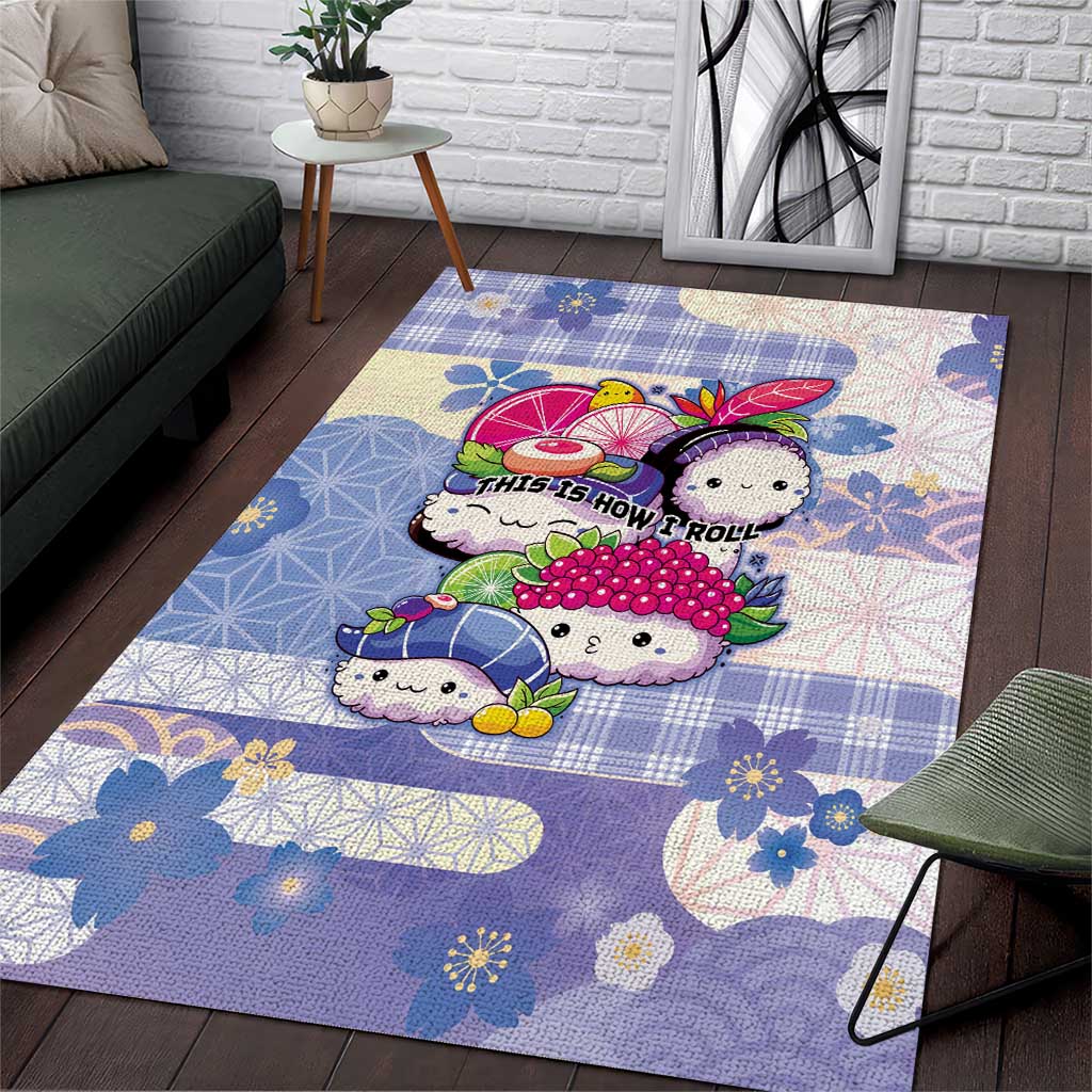 Japanese Kawaii Sushi Area Rug Blue Wagara Palaka This Is How I Roll