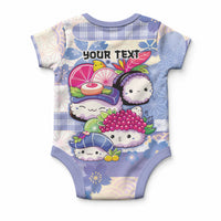 Personalized Japanese Kawaii Sushi Baby Onesie Blue Wagara Palaka This Is How I Roll LT9 - Polynesian Pride