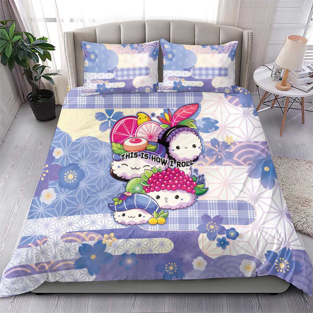 Japanese Kawaii Sushi Bedding Set Blue Wagara Palaka This Is How I Roll