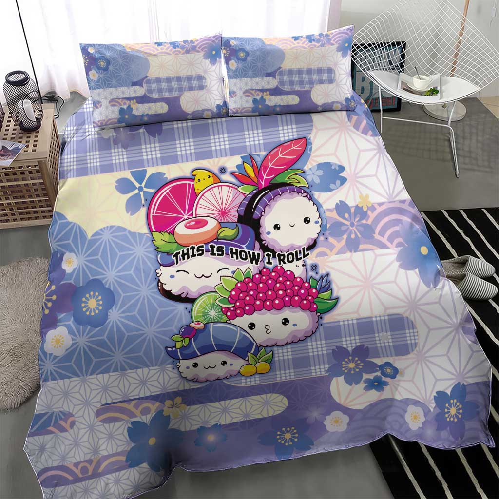 Japanese Kawaii Sushi Bedding Set Blue Wagara Palaka This Is How I Roll