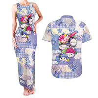 Personalized Japanese Kawaii Sushi Couples Matching Tank Maxi Dress and Hawaiian Shirt Blue Wagara Palaka This Is How I Roll