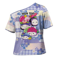 Personalized Japanese Kawaii Sushi Cross Shoulder Shirt Blue Wagara Palaka This Is How I Roll