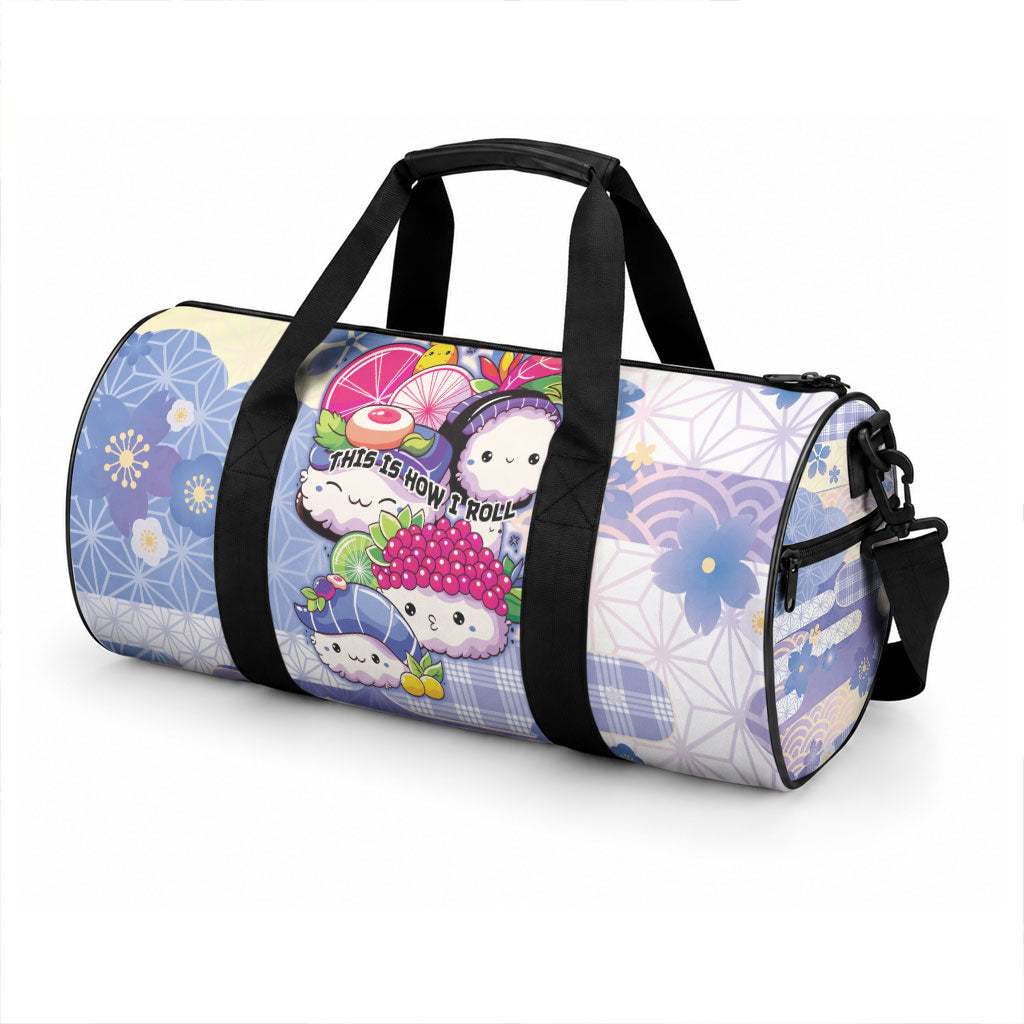Japanese Kawaii Sushi Duffle Bag Blue Wagara Palaka This Is How I Roll LT9 - Polynesian Pride