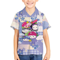Personalized Japanese Kawaii Sushi Family Matching Mermaid Dress and Hawaiian Shirt Blue Wagara Palaka This Is How I Roll LT9 Son's Shirt Blue - Polynesian Pride