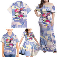 Personalized Japanese Kawaii Sushi Family Matching Off Shoulder Maxi Dress and Hawaiian Shirt Blue Wagara Palaka This Is How I Roll LT9 - Polynesian Pride