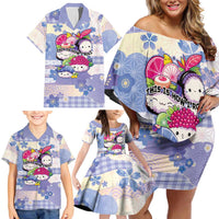 Personalized Japanese Kawaii Sushi Family Matching Off Shoulder Short Dress and Hawaiian Shirt Blue Wagara Palaka This Is How I Roll LT9 - Polynesian Pride