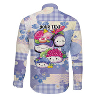 Personalized Japanese Kawaii Sushi Family Matching Short Sleeve Bodycon Dress and Hawaiian Shirt Blue Wagara Palaka This Is How I Roll