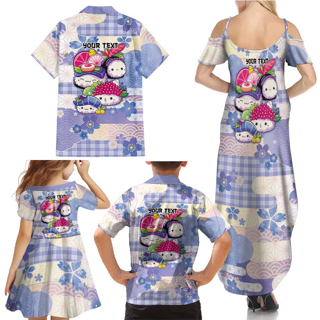 Personalized Japanese Kawaii Sushi Family Matching Summer Maxi Dress and Hawaiian Shirt Blue Wagara Palaka This Is How I Roll LT9 - Polynesian Pride