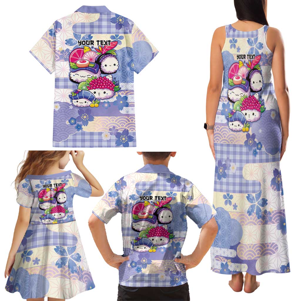 Personalized Japanese Kawaii Sushi Family Matching Tank Maxi Dress and Hawaiian Shirt Blue Wagara Palaka This Is How I Roll LT9 - Polynesian Pride