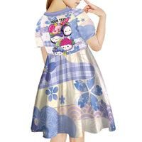 Personalized Japanese Kawaii Sushi Kid Short Sleeve Dress Blue Wagara Palaka This Is How I Roll