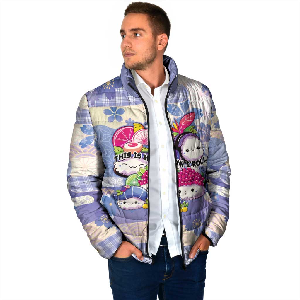 Personalized Japanese Kawaii Sushi Padded Jacket Blue Wagara Palaka This Is How I Roll