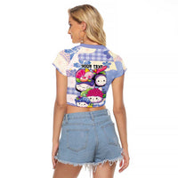 Personalized Japanese Kawaii Sushi Raglan Cropped T Shirt Blue Wagara Palaka This Is How I Roll