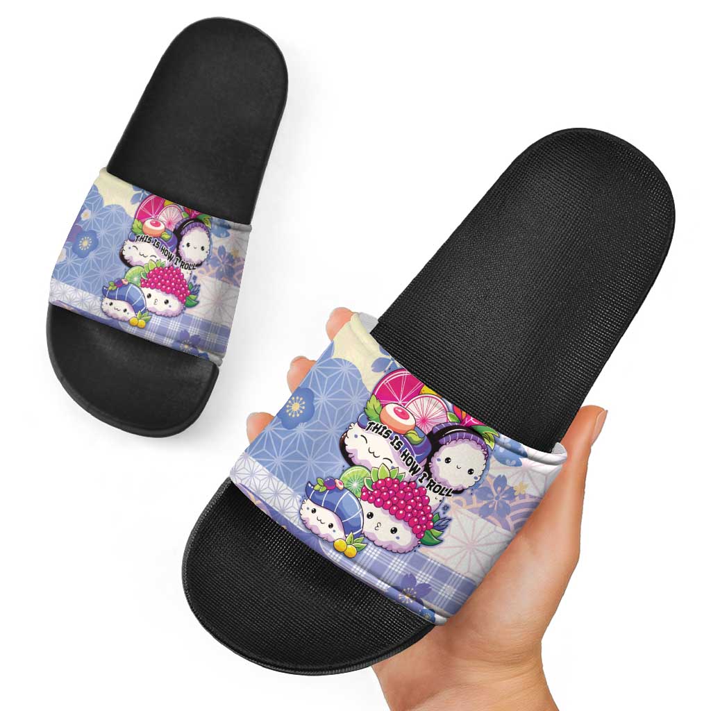 Japanese Kawaii Sushi Slide Sandals Blue Wagara Palaka This Is How I Roll