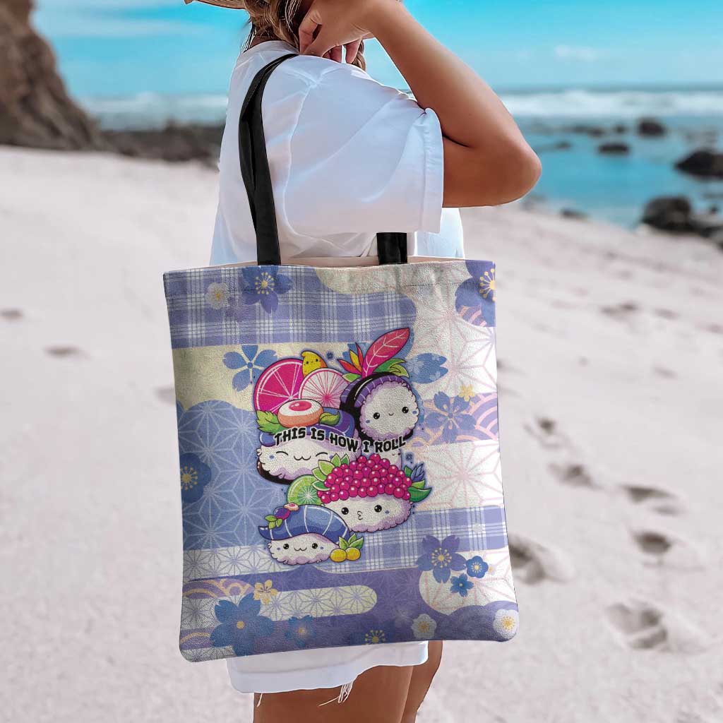 Japanese Kawaii Sushi Tote Bag Blue Wagara Palaka This Is How I Roll