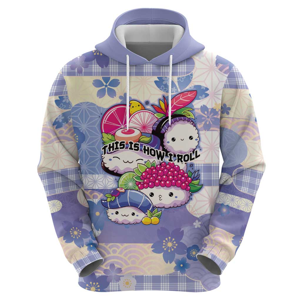 Personalized Japanese Kawaii Sushi Zip Hoodie Blue Wagara Palaka This Is How I Roll