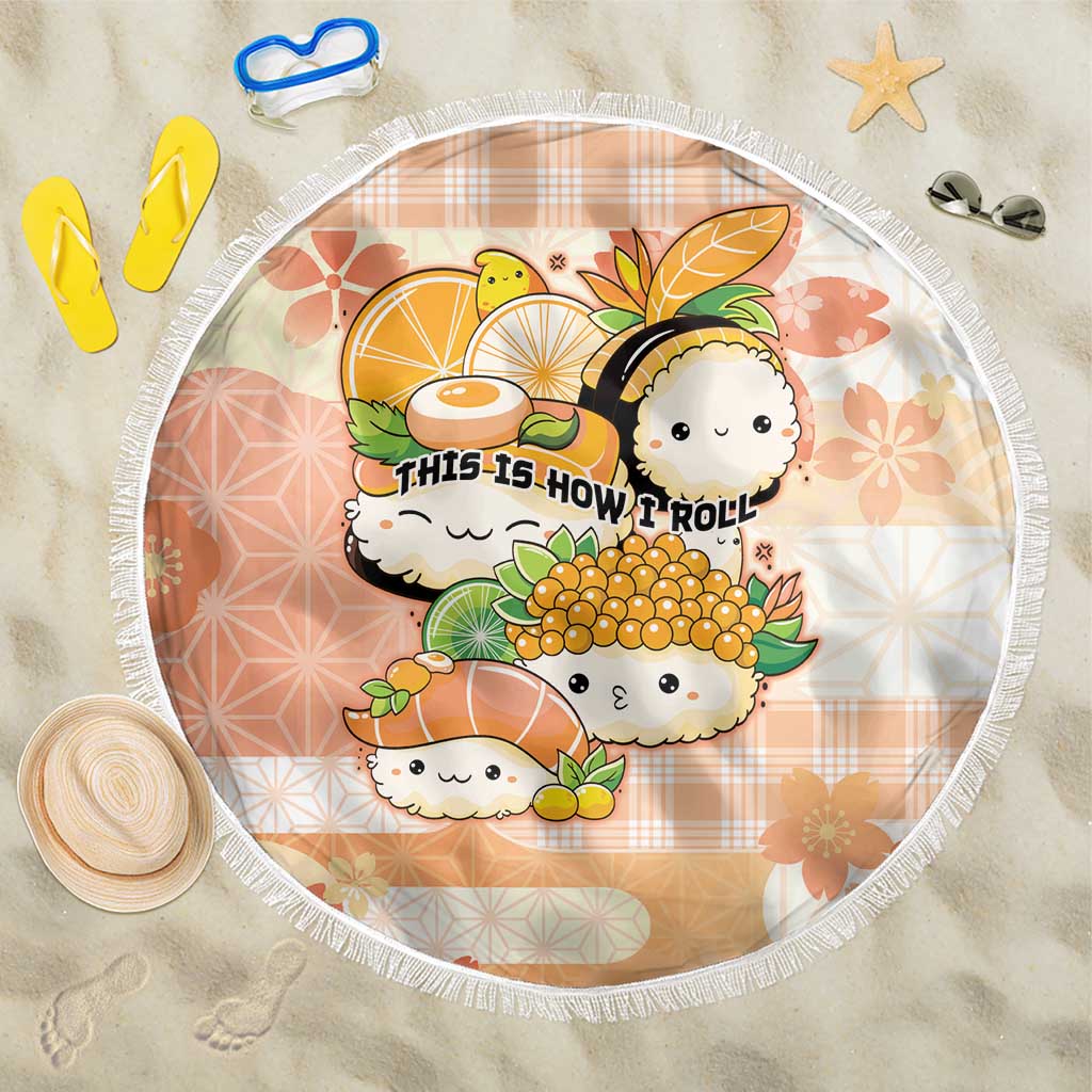 Japanese Kawaii Sushi Beach Blanket Peach Wagara Palaka This Is How I Roll