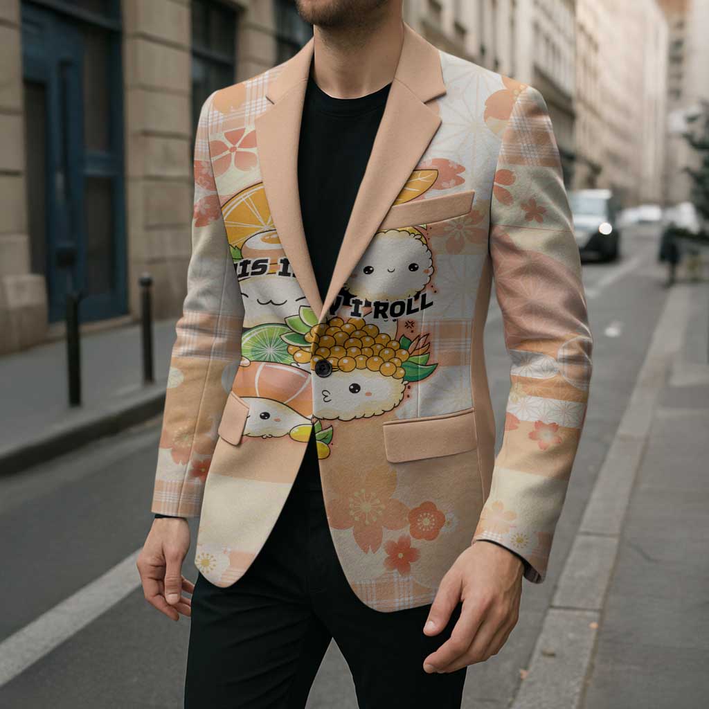 Personalized Japanese Kawaii Sushi Blazer Peach Wagara Palaka This Is How I Roll