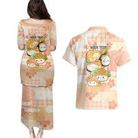 Personalized Japanese Kawaii Sushi Couples Matching Puletasi and Hawaiian Shirt Peach Wagara Palaka This Is How I Roll