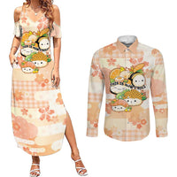 Personalized Japanese Kawaii Sushi Couples Matching Summer Maxi Dress and Long Sleeve Button Shirt Peach Wagara Palaka This Is How I Roll