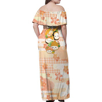 Personalized Japanese Kawaii Sushi Family Matching Off Shoulder Maxi Dress and Hawaiian Shirt Peach Wagara Palaka This Is How I Roll LT9 - Polynesian Pride