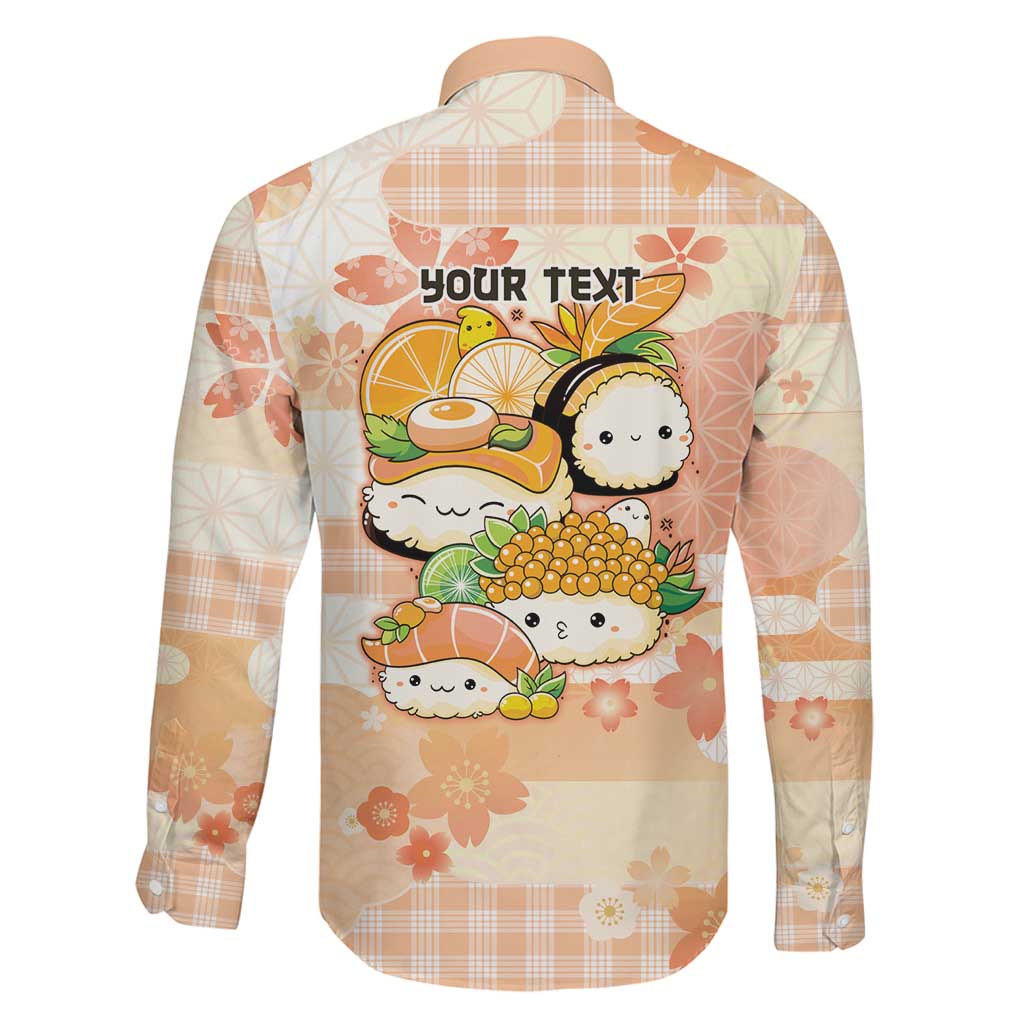 Personalized Japanese Kawaii Sushi Family Matching Off Shoulder Short Dress and Hawaiian Shirt Peach Wagara Palaka This Is How I Roll LT9 - Polynesian Pride