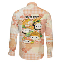 Personalized Japanese Kawaii Sushi Family Matching Off Shoulder Short Dress and Hawaiian Shirt Peach Wagara Palaka This Is How I Roll LT9 - Polynesian Pride