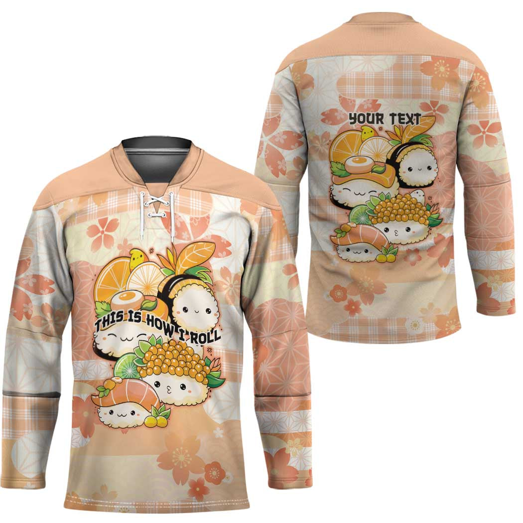 Personalized Japanese Kawaii Sushi Hockey Jersey Peach Wagara Palaka This Is How I Roll