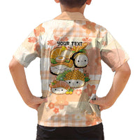 Personalized Japanese Kawaii Sushi Kid Hawaiian Shirt Peach Wagara Palaka This Is How I Roll