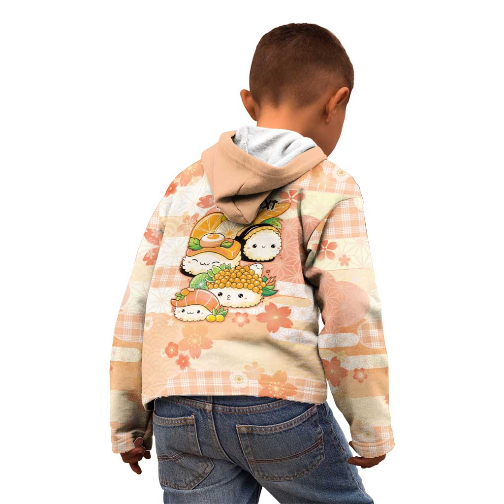 Personalized Japanese Kawaii Sushi Kid Hoodie Peach Wagara Palaka This Is How I Roll
