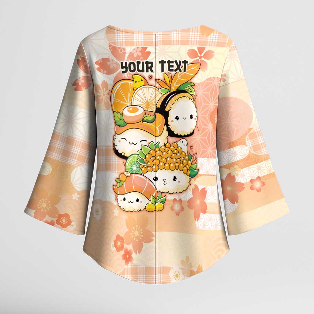 Personalized Japanese Kawaii Sushi Kimono Sleeve Blouse Peach Wagara Palaka This Is How I Roll
