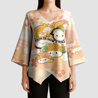 Personalized Japanese Kawaii Sushi Kimono Sleeve Blouse Peach Wagara Palaka This Is How I Roll