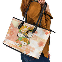 Japanese Kawaii Sushi Leather Tote Bag Peach Wagara Palaka This Is How I Roll
