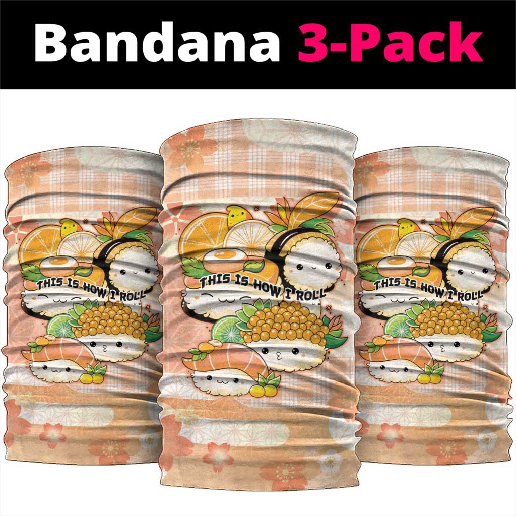Japanese Kawaii Sushi Neck Gaiter Peach Wagara Palaka This Is How I Roll