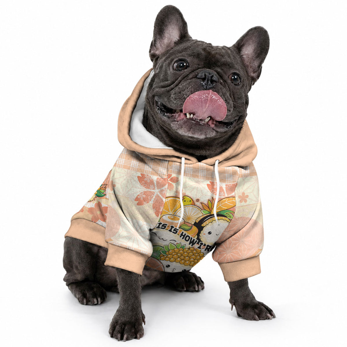 Personalized Japanese Kawaii Sushi Pet Hoodie Peach Wagara Palaka This Is How I Roll LT9 - Polynesian Pride
