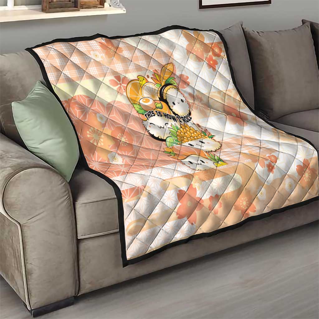Japanese Kawaii Sushi Quilt Peach Wagara Palaka This Is How I Roll