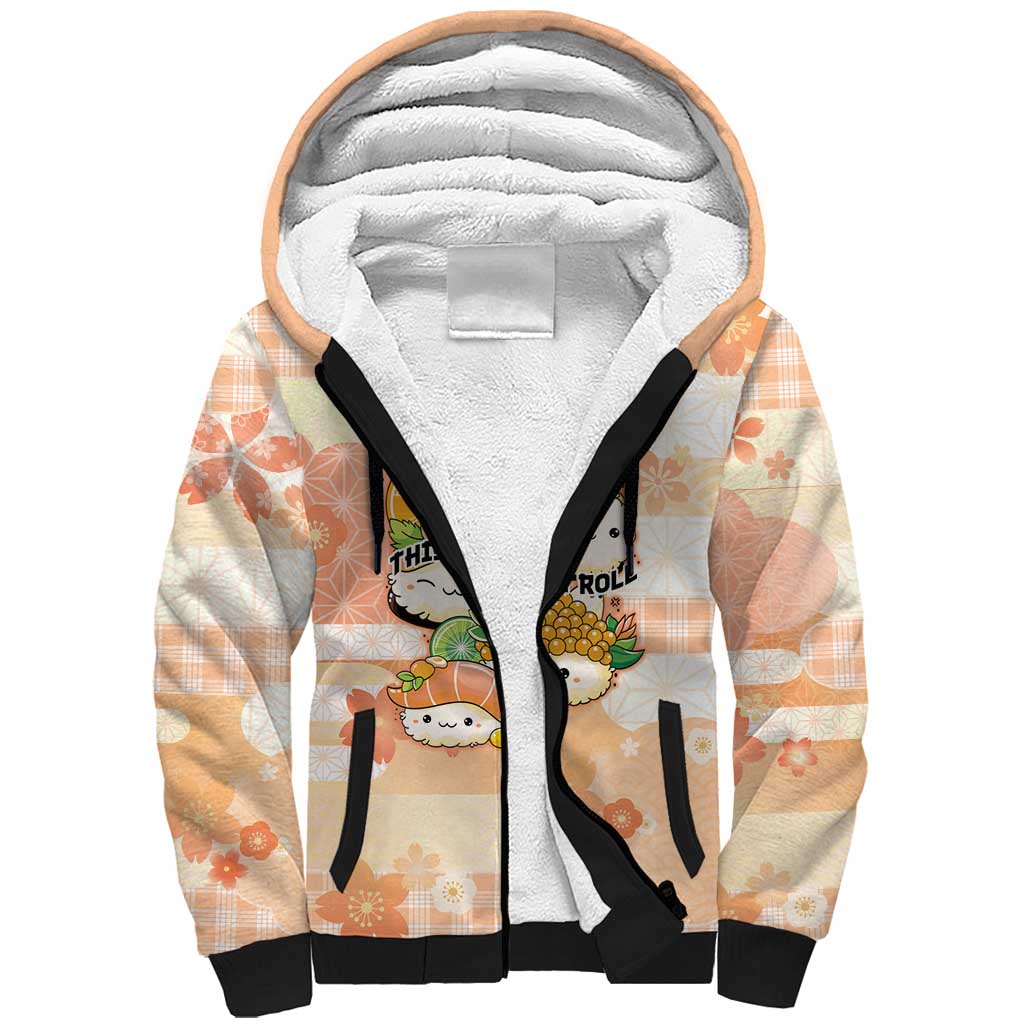 Personalized Japanese Kawaii Sushi Sherpa Hoodie Peach Wagara Palaka This Is How I Roll