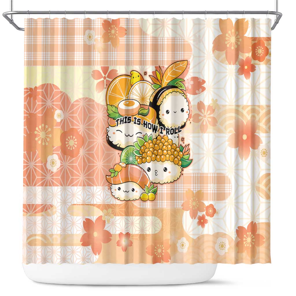 Japanese Kawaii Sushi Shower Curtain Peach Wagara Palaka This Is How I Roll