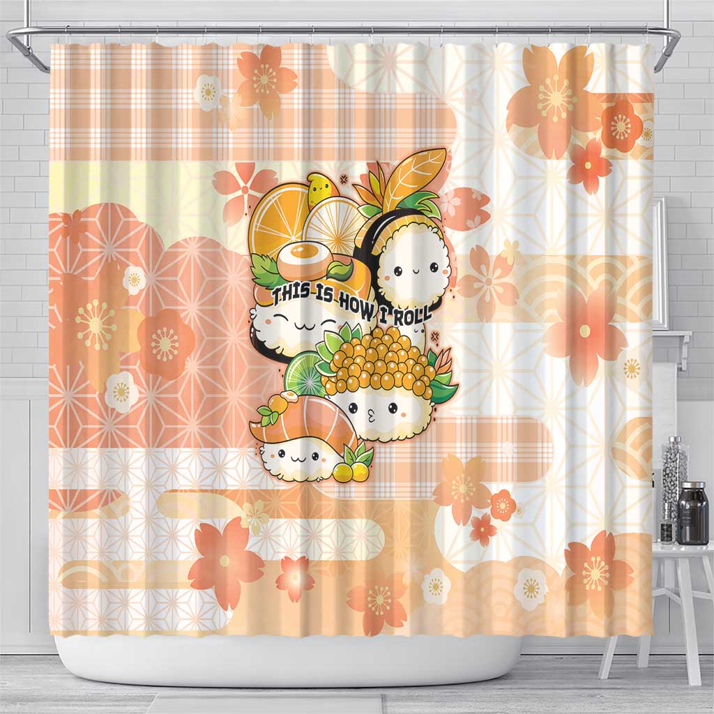 Japanese Kawaii Sushi Shower Curtain Peach Wagara Palaka This Is How I Roll