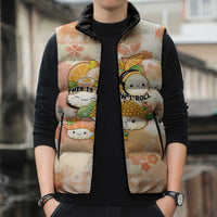 Personalized Japanese Kawaii Sushi Sleeveless Puffer Jacket Peach Wagara Palaka This Is How I Roll