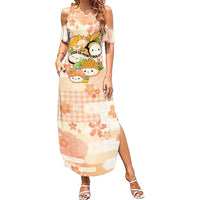 Personalized Japanese Kawaii Sushi Summer Maxi Dress Peach Wagara Palaka This Is How I Roll