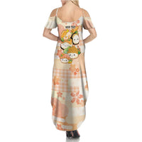 Personalized Japanese Kawaii Sushi Summer Maxi Dress Peach Wagara Palaka This Is How I Roll