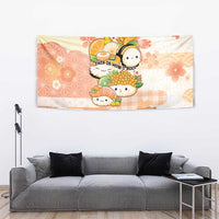 Japanese Kawaii Sushi Tapestry Peach Wagara Palaka This Is How I Roll