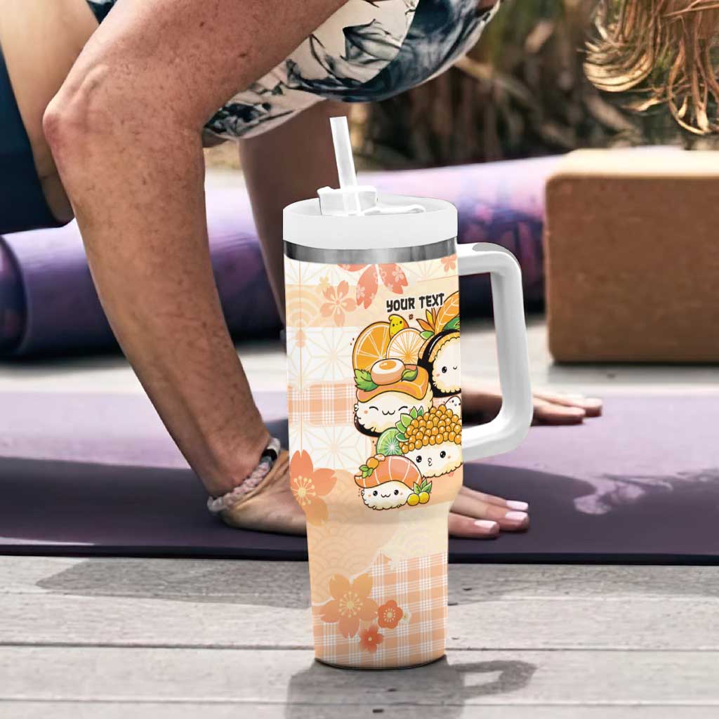 Personalized Japanese Kawaii Sushi Tumbler With Handle Peach Wagara Palaka This Is How I Roll
