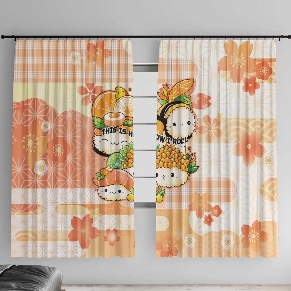 Japanese Kawaii Sushi Window Curtain Peach Wagara Palaka This Is How I Roll