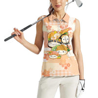 Personalized Japanese Kawaii Sushi Women Sleeveless Polo Shirt Peach Wagara Palaka This Is How I Roll