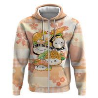 Personalized Japanese Kawaii Sushi Zip Hoodie Peach Wagara Palaka This Is How I Roll