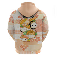 Personalized Japanese Kawaii Sushi Zip Hoodie Peach Wagara Palaka This Is How I Roll