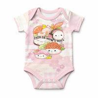 Personalized Japanese Kawaii Sushi Baby Onesie Pink Wagara Palaka This Is How I Roll LT9 Pink - Polynesian Pride
