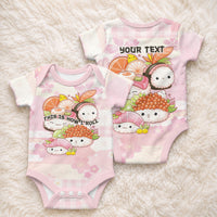 Personalized Japanese Kawaii Sushi Baby Onesie Pink Wagara Palaka This Is How I Roll LT9 - Polynesian Pride